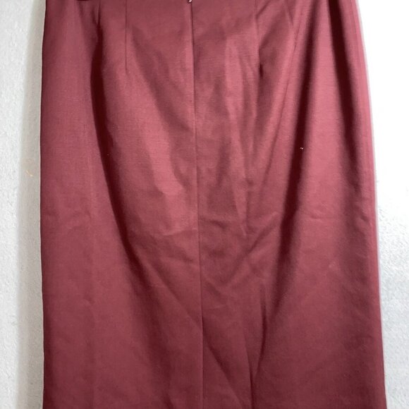 Pendleton Straight Buis A-line Women's Skirt 100%Virgin Wool Maroon/Purple Sz 12 - Picture 4 of 9